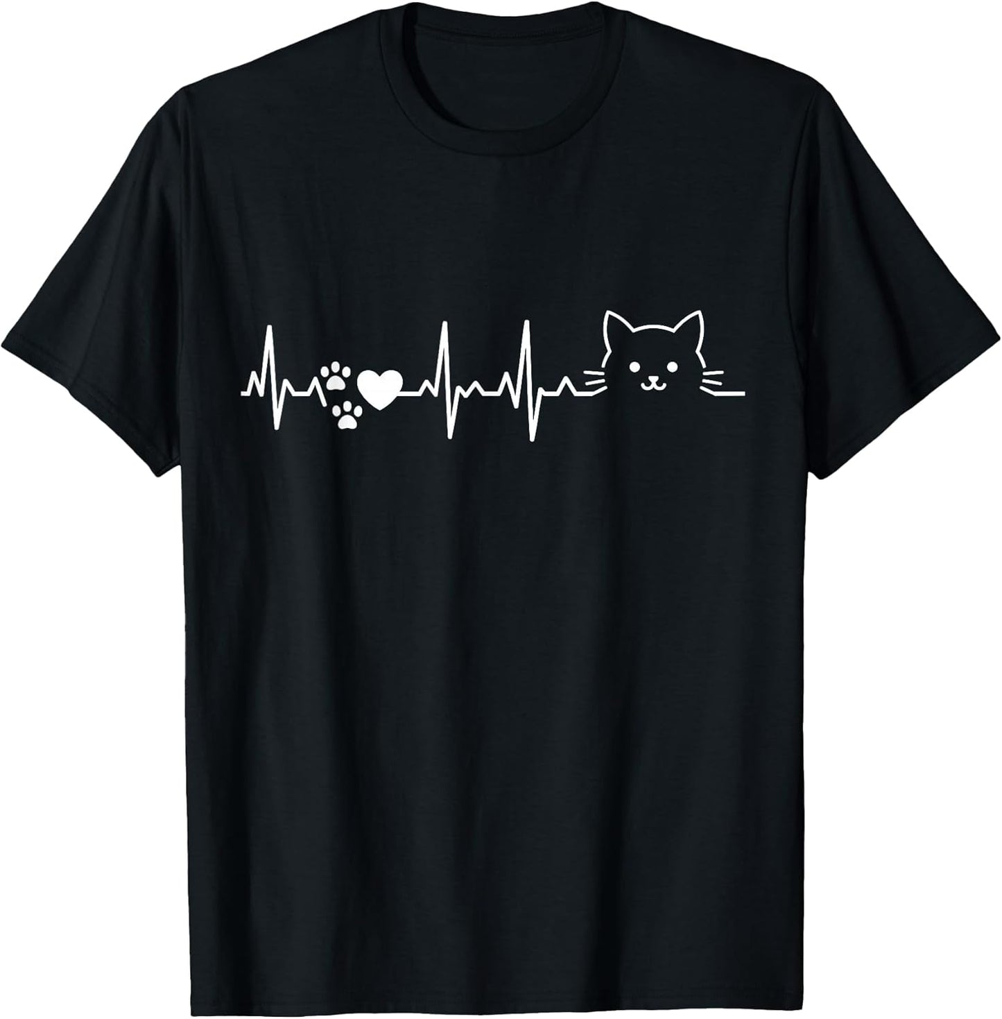 Cat Lover Heartbeat EKG Pulse Cat Owner T-Shirt