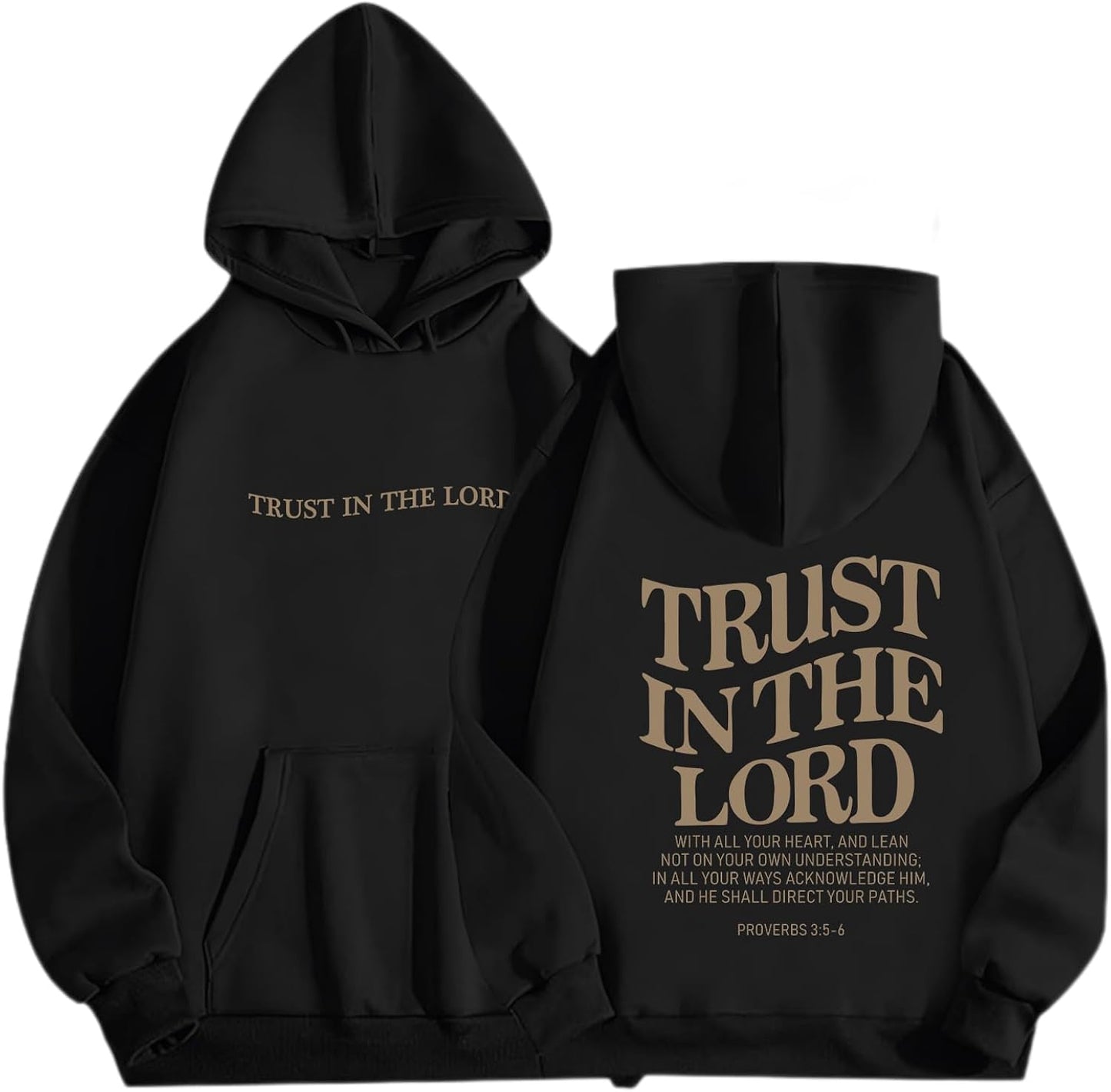 Trust In The Lord Graphic Hoodies Christian Faith Sweatshirts For Women Bible Verse Religious Hoodie Pullover Tops
