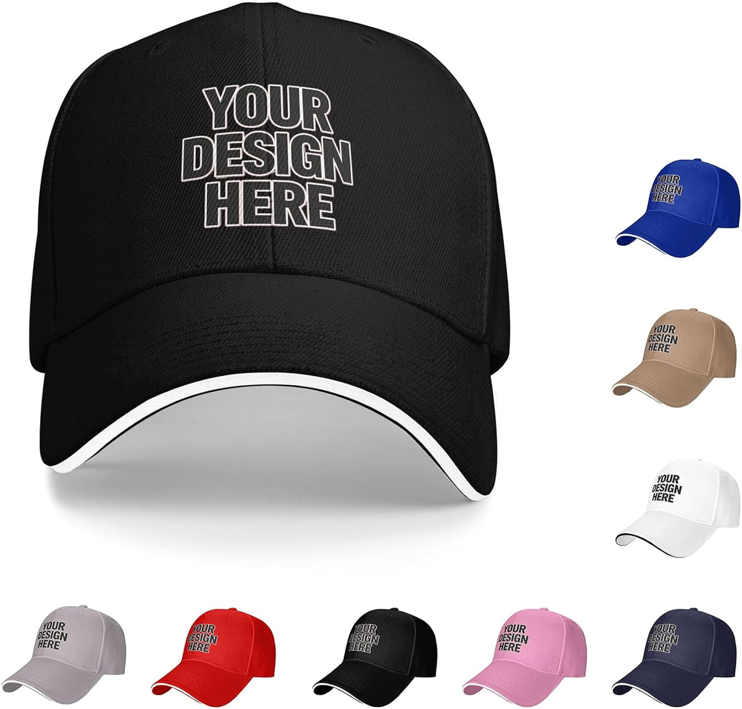 Adjustable Custom Hats Bulk for Men Women, Design Your Own Personalized Trucker & Baseball Cap with Logo