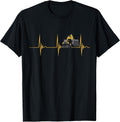 Excavator Heartbeat EKG Pulse Construction Vehicle Backhoe T-Shirt