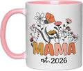 Mom Mug, Mama Est 2026, Mother's Day Baby Shower Pregnancy Gift for New Mom Women Coworker 11oz Tea Cup