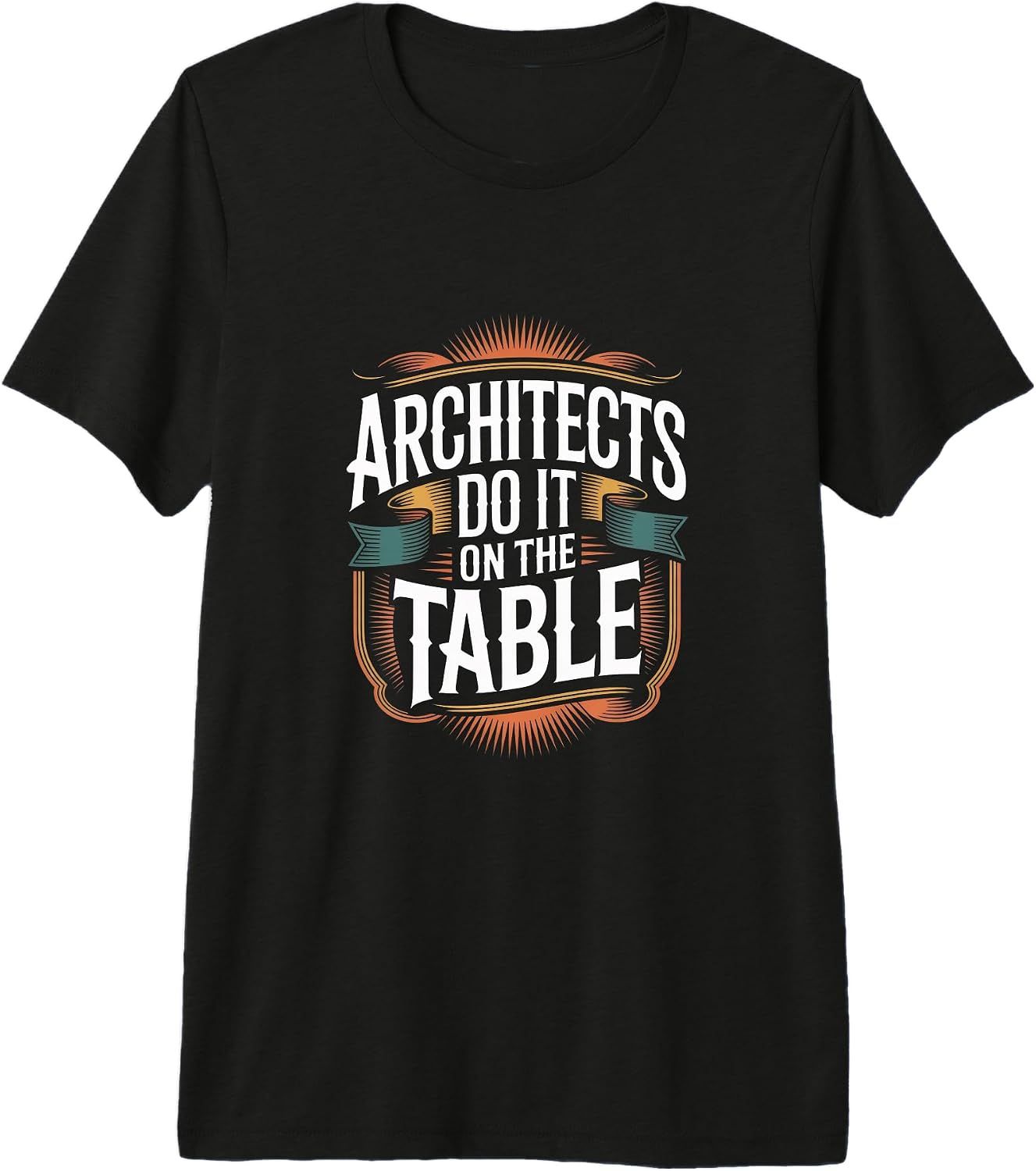 Architect Vintage Badge Retro Sunburst Emblem