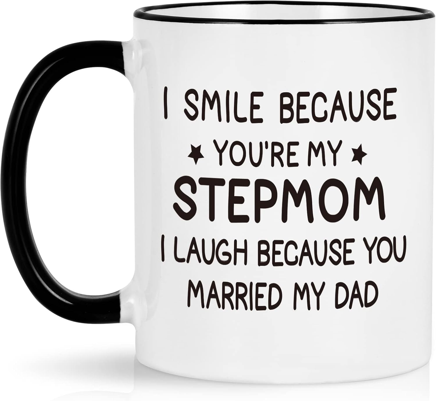 Maustic Stepmom Gifts, I Smile Because You are My Stepmom Funny Coffee Mug, Mothers Day Birthday Gifts for Stepmom from Bonus Daughter Bonus Son, Step Mom Coffee Mug 11 Oz White