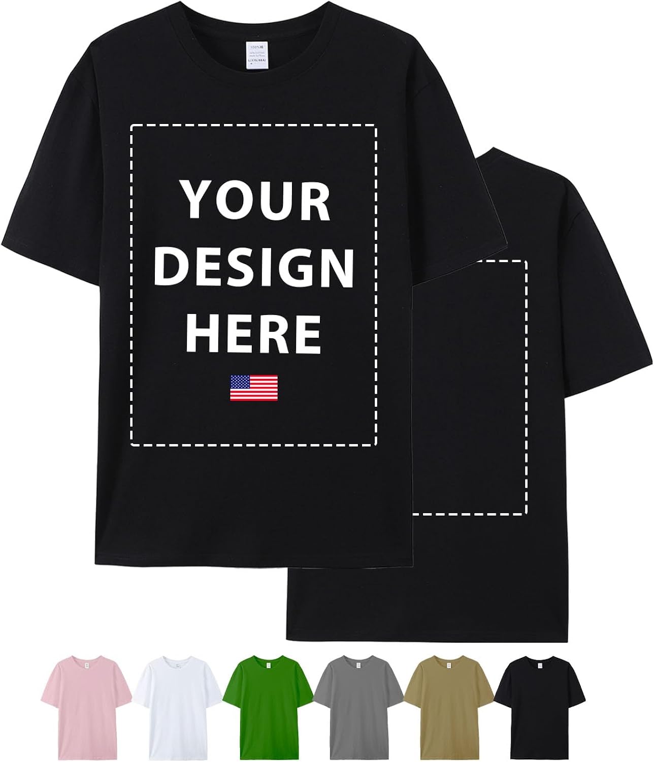 Custom T Shirts for Men Women, Personalized Shirts with Front & Back Print, Design Your Custom T-Shirt with Photo