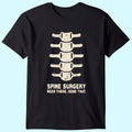 Spine Surgery T-Shirt for Men - Lumbar Spinal Fusion Recovery Gift - Trendy Black Tee for Back Surgery Patients