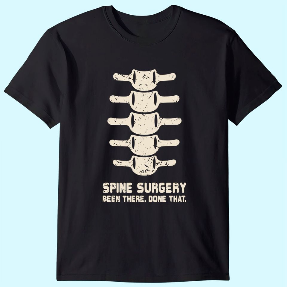 Spine Surgery T-Shirt for Men - Lumbar Spinal Fusion Recovery Gift - Trendy Black Tee for Back Surgery Patients