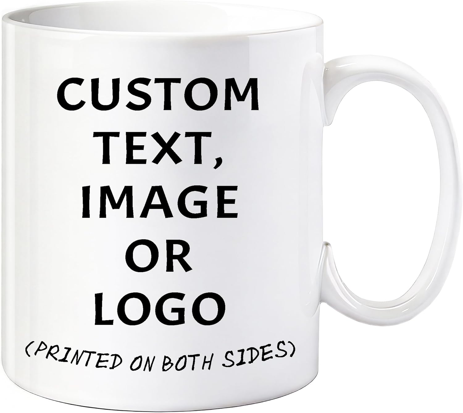 Custom Mug, Personalized Coffee Mug with Photo Text Logo, Customized Mugs Printed on Both Sides, 11oz Coffee Cup Ceramic Mug, Personalized Birthday Gifts for Men, Women, Mom, Dad, Friends (white)