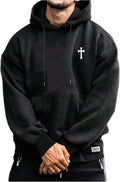 Hoodies for Men Graphic Print Drawstring Drop Shoulder Long Sleeve Sweatshirt Pullover Tops