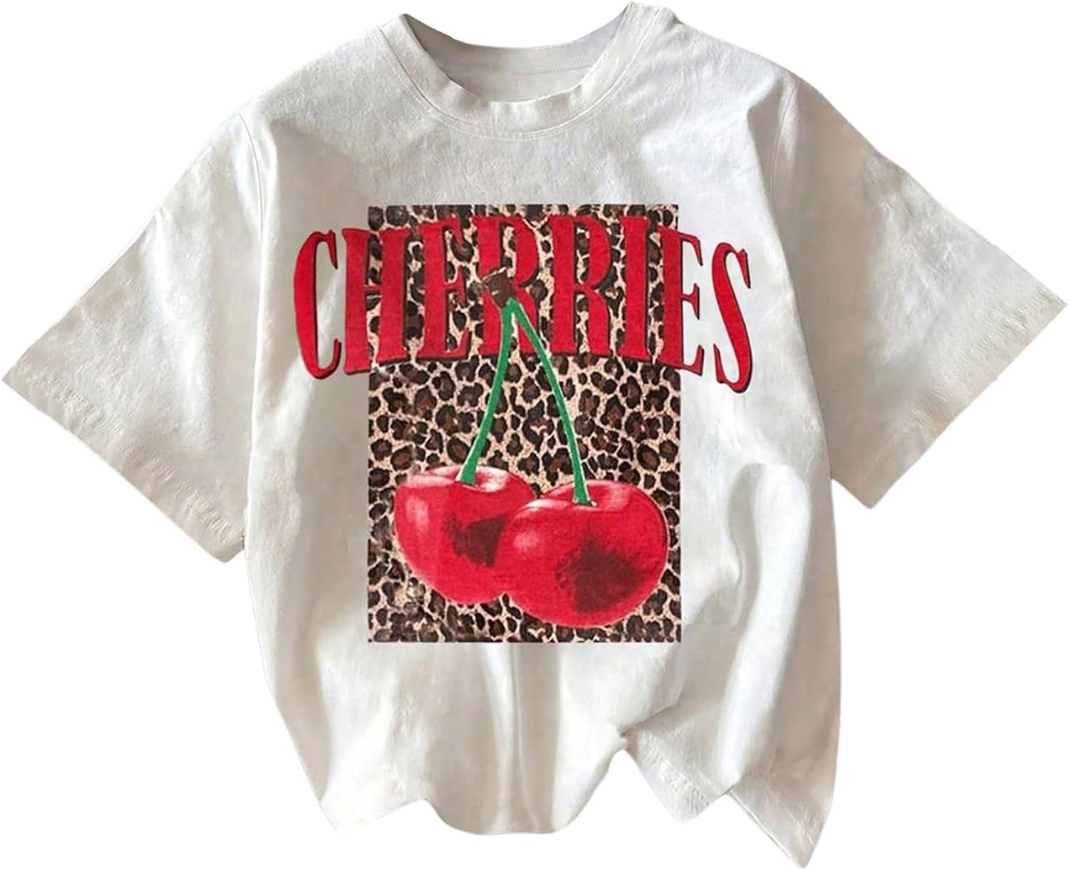 Women's Funny Cherry Graphic Tees Short Sleeve Crew Neck Going Out Summer Tops Tshirts Shirts