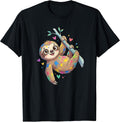 Colorful Sloth Lover Kids Rainbow Art