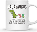 Gossby Personalized DADASAURUS Coffee Mug for Dad - Custom Gift for Dad from Kid, Daughter, Son, Wife with Names - Funny Fathers Day, Christmas, Birthday Gift for Grandpa, Husband - 2 Kids