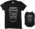 Tcombo I Need Coffee/I'm A Latte to Handle Matching Dog Shirt & Women's T-Shirt (Black, Medium Womens/Small Dog)