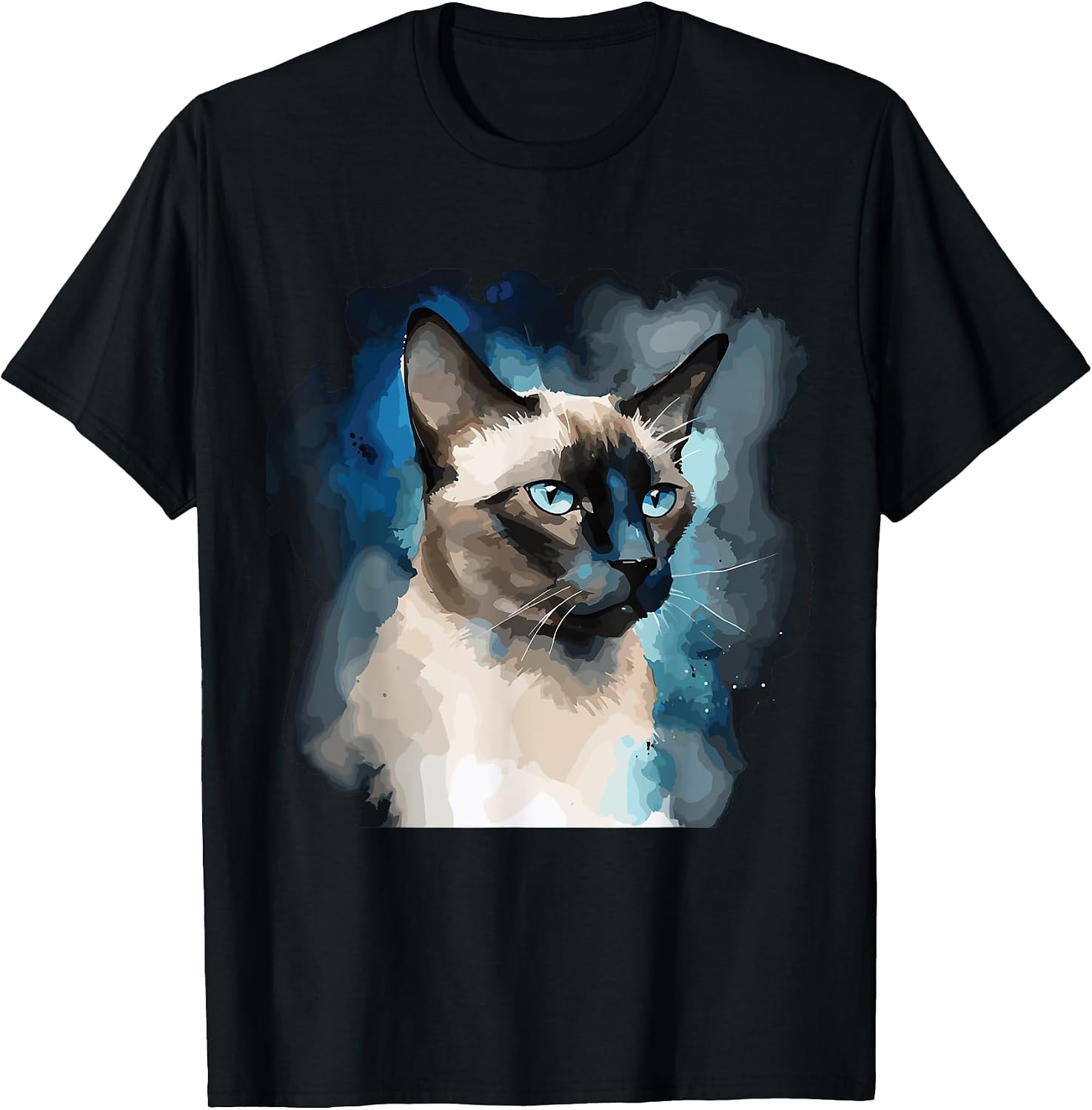 Siamese Painting Watercolor Kitten Cat Lover Siamois Kitty T-Shirt