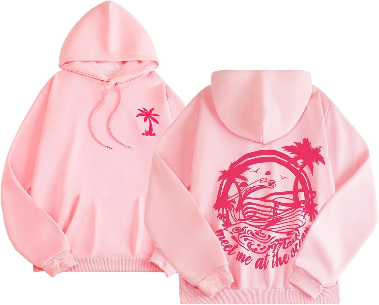 Palm Graphic Hoodies for Women Girls Juniors Aesthetic Y2k Sweatshirts Preppy Outfit