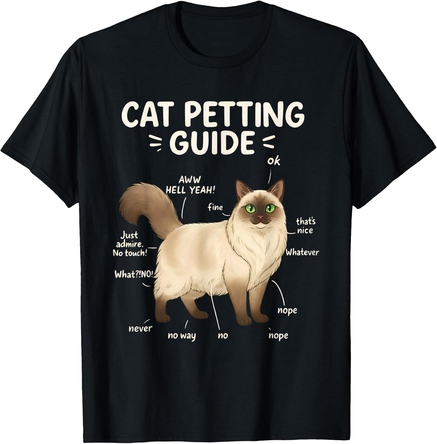 Ragdoll Cat Petting Guide Funny Cat Lover T-Shirt