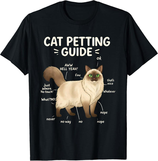 Ragdoll Cat Petting Guide Funny Cat Lover T-Shirt