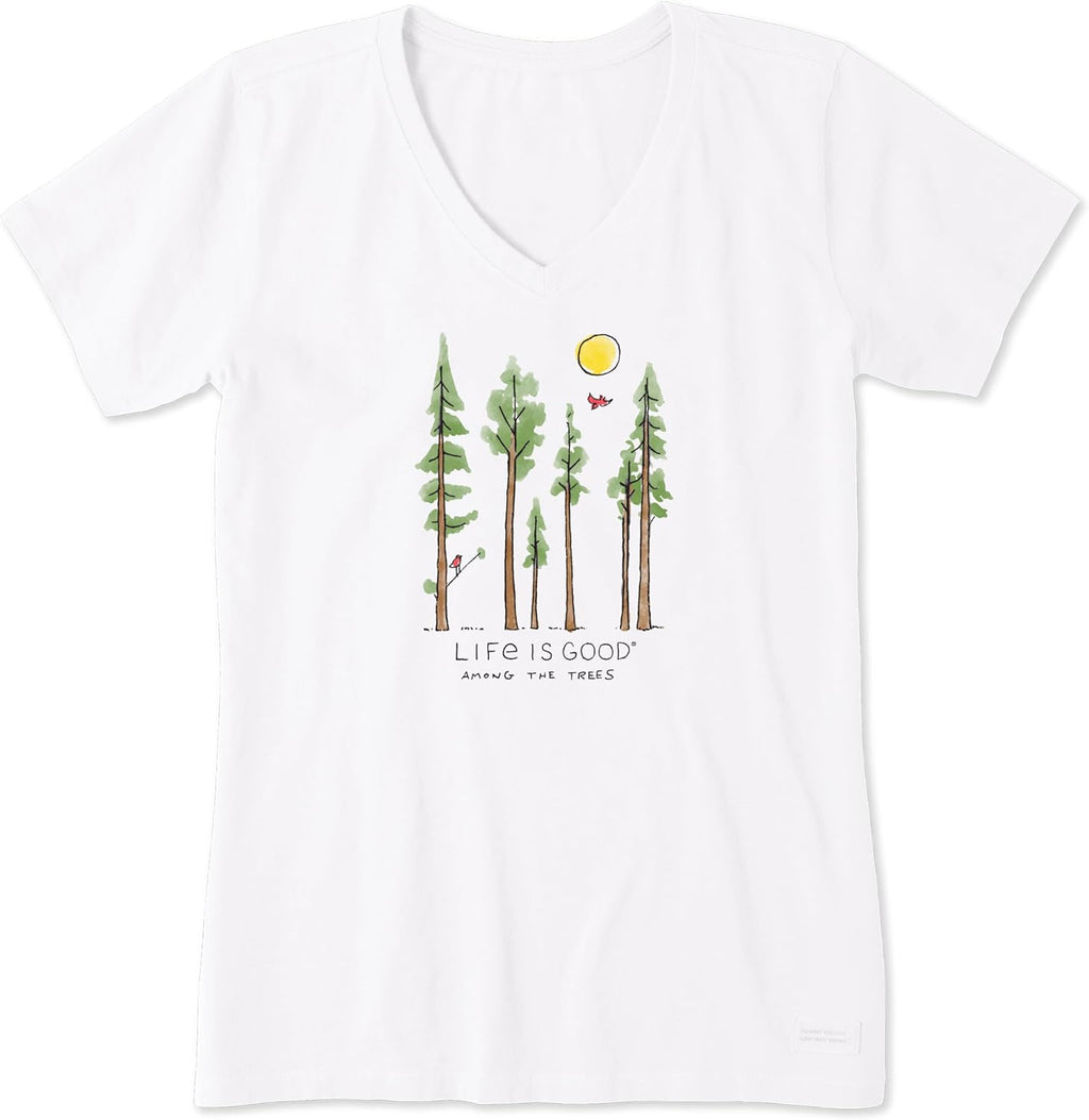 Women's Crusher Tee Shirt, Short Sleeve Cotton Graphic T-Shirts, Lig Among the Trees
