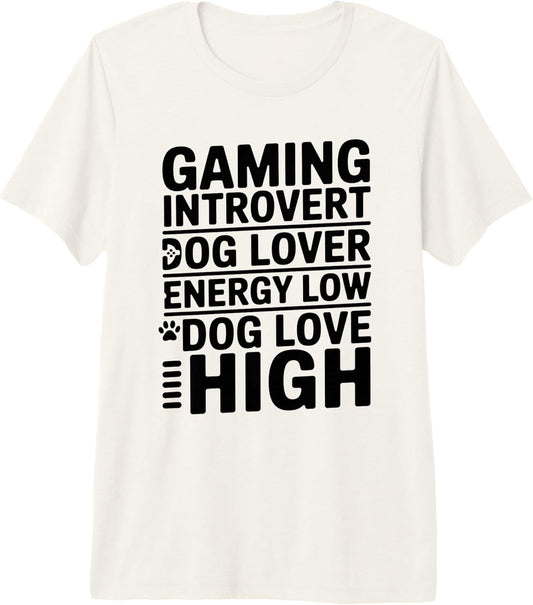 Introvert Gamer Dog Lover Funny Saying