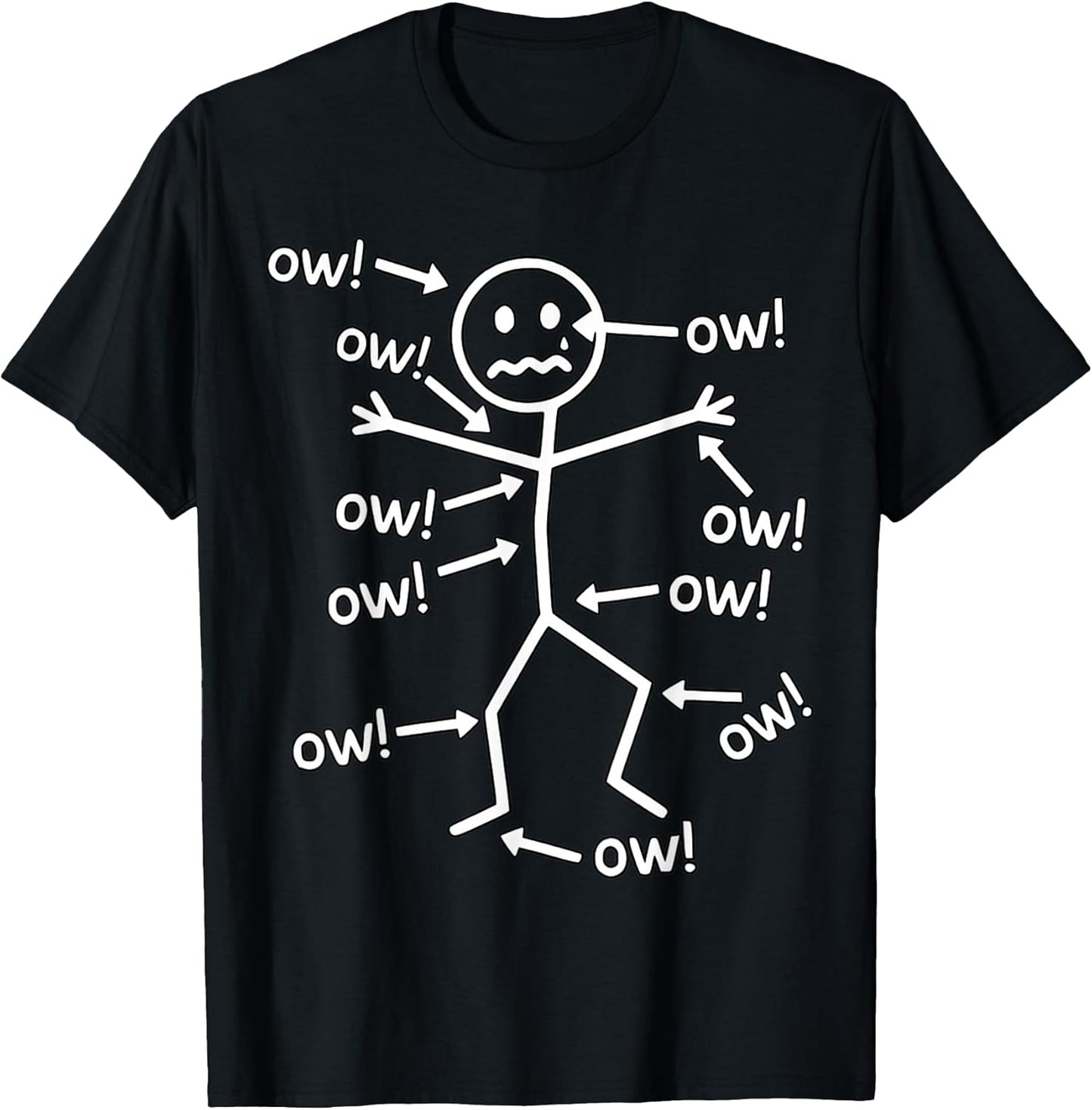 Funny Ow Ow Ow Ow Saying Body Pain Character Humor Sarcastic T-Shirt