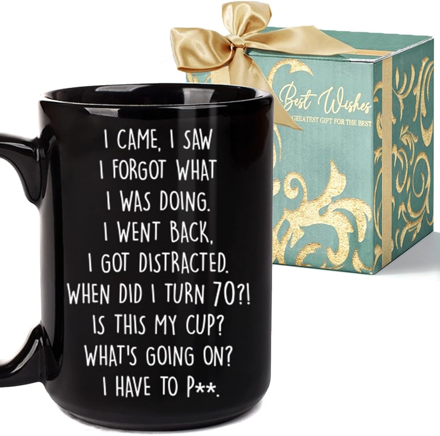 Funny 70th Birthday Gifts for Women Men,I Came I Saw I Forgot 15 Oz Coffee Mug, 1956 Birthday for Dad Mom Father Mather Husband Wife Grandpa Grandma Friend Uncle Aunt Teacher