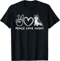 Peace, Love Husky Retro Husky Dog Lover T-Shirt