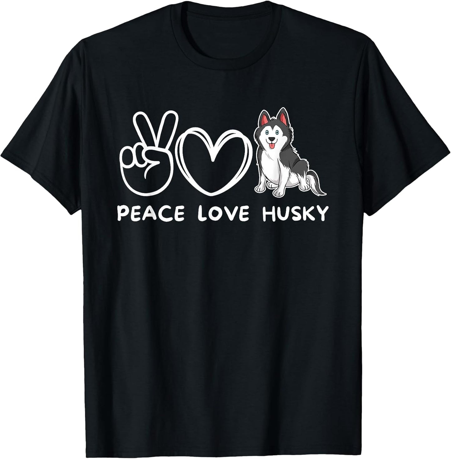 Peace, Love Husky Retro Husky Dog Lover T-Shirt