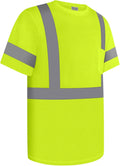 Work Shirts for Men ConstrUCRtion Class 3 High Visibility Shirts, Hi Vis Reflective Safety T-Shirts for Men Women, Short Sleeve Work Shirts, Durable to Use, UCR-Yellow XL