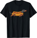 Funny Dachshund In Bun Weiner Hot Dog Cute Foodie Pun T-Shirt