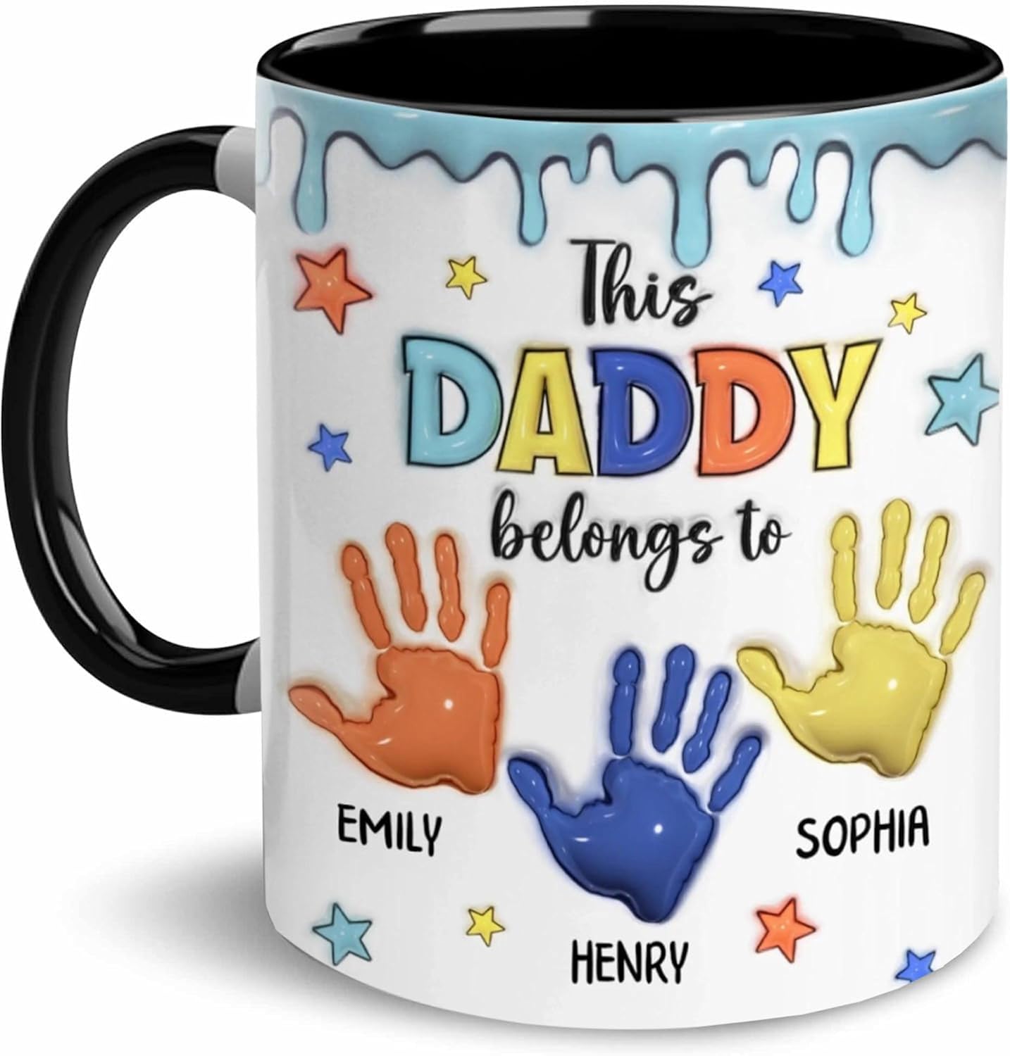 LOVELYPOD Custom Dad Mug with Kids Names, This Daddy Belongs to, Fathers Day Mugs, Dad Gifts from Daughter Son, Fathers Day Presents, Personalized Coffee Cup, Custom Daddy Gifts