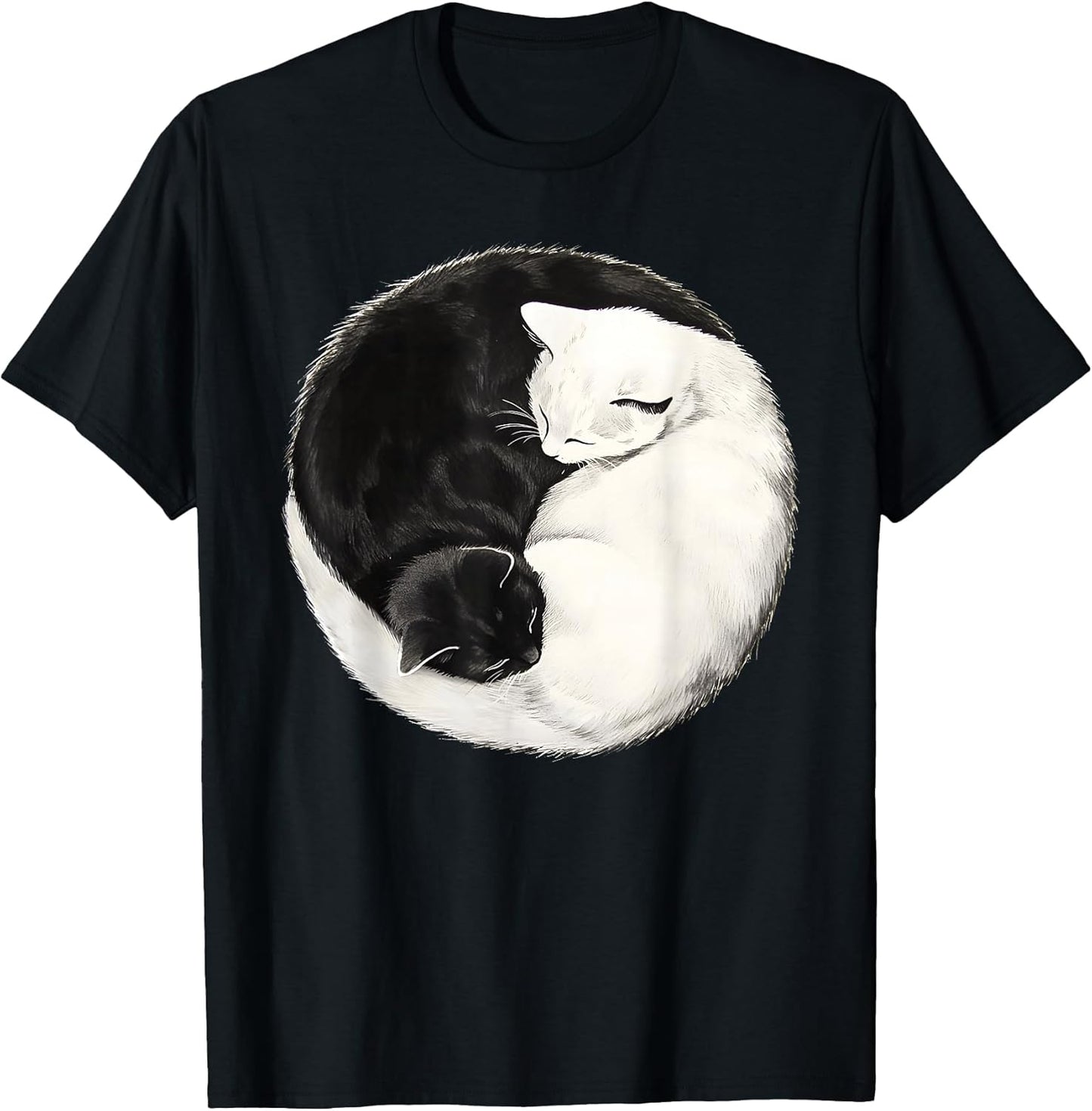 Yin Yang Cat Lover Cat Mom Men Women Kids Funny Cat T-Shirt