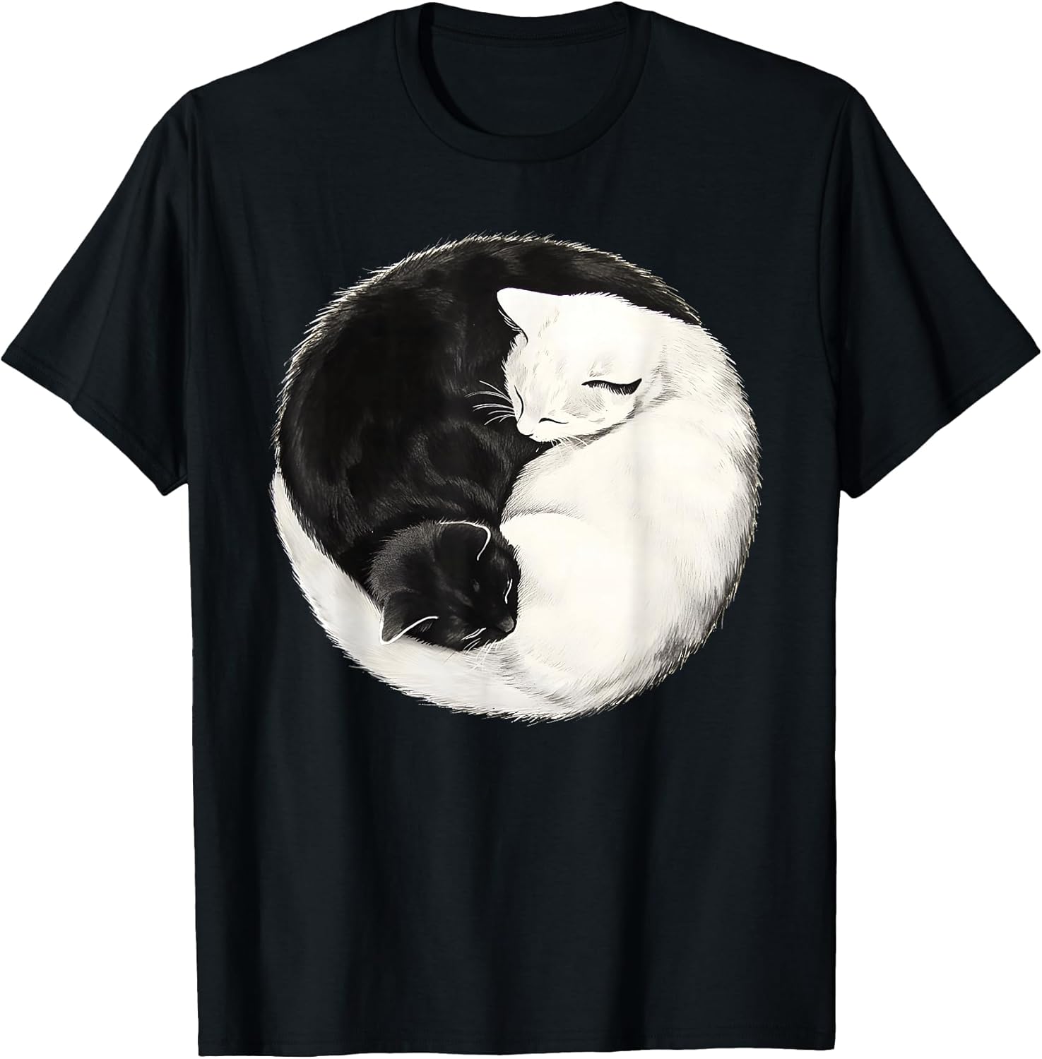 Yin Yang Cat Lover Cat Mom Men Women Kids Funny Cat T-Shirt