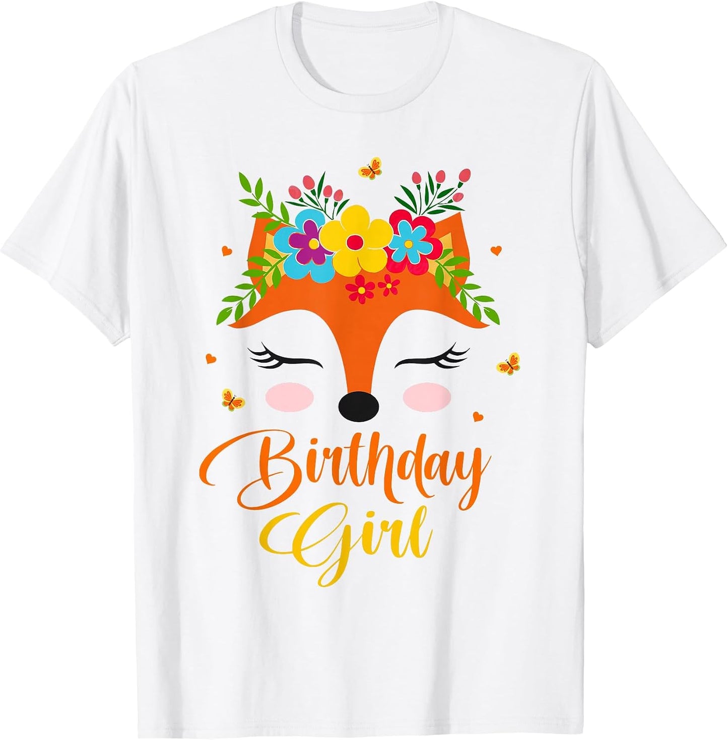 Cute Fox Costume Fox Birthday Shirt Girl
