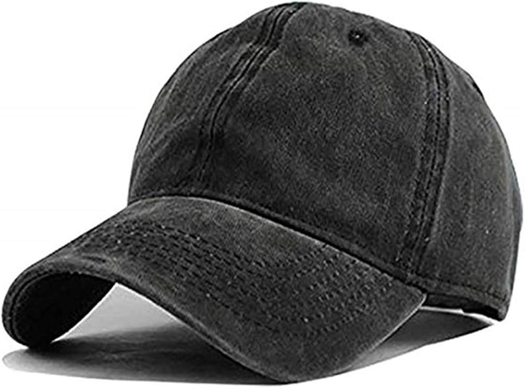Unisex Vintage Washed Distressed Baseball-Cap Twill Adjustable Dad-Hat