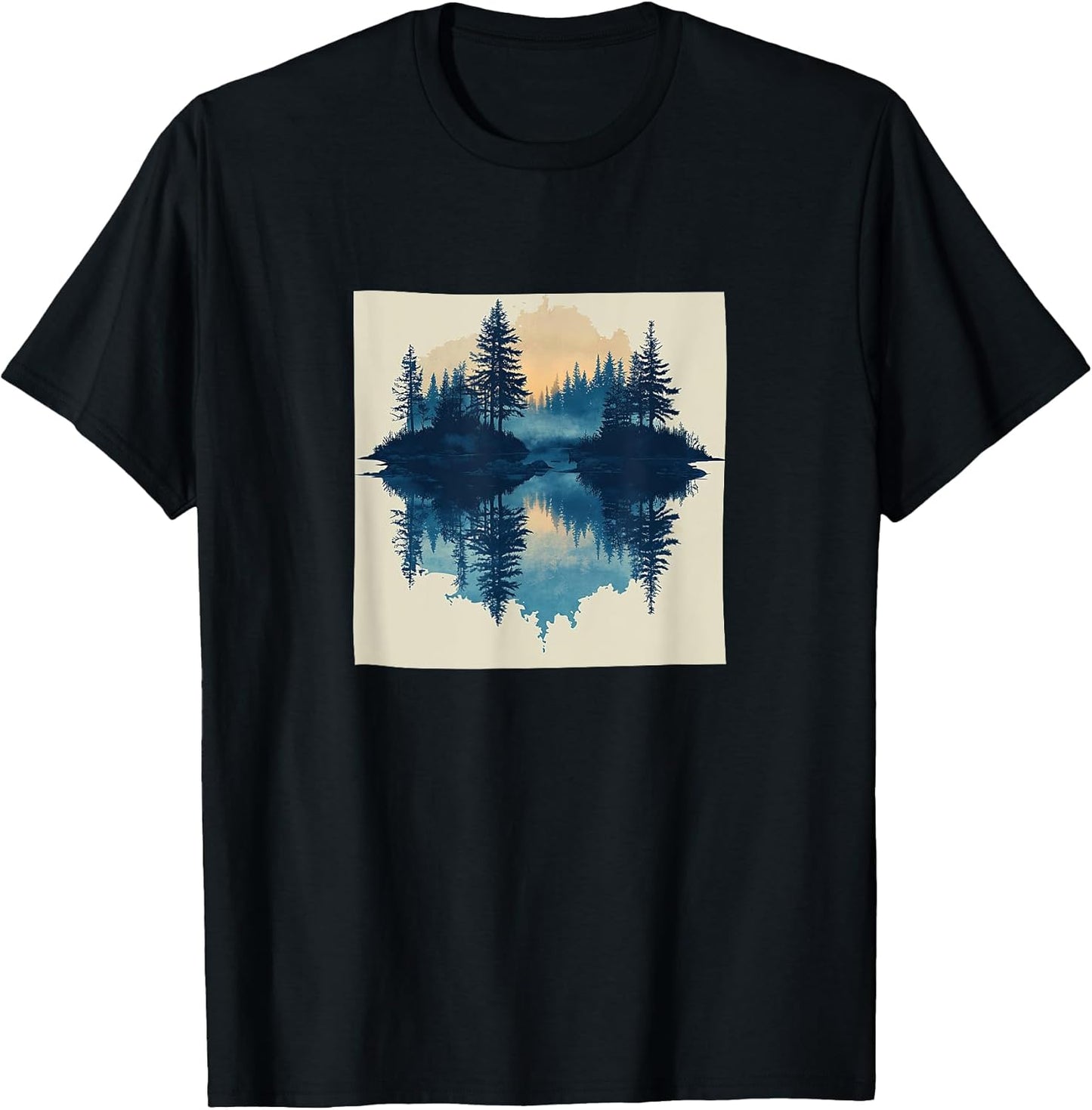 Lake With Reflections Vintage Landscape Merch
