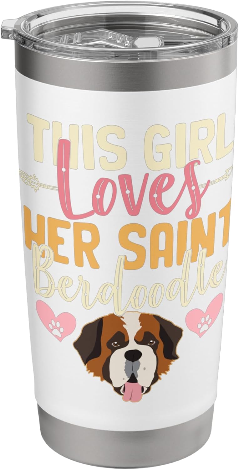 This Girl Loves Her Saint Berdoodle Shirt Funny Dog Lovers Stainless Steel Insulated Tumbler