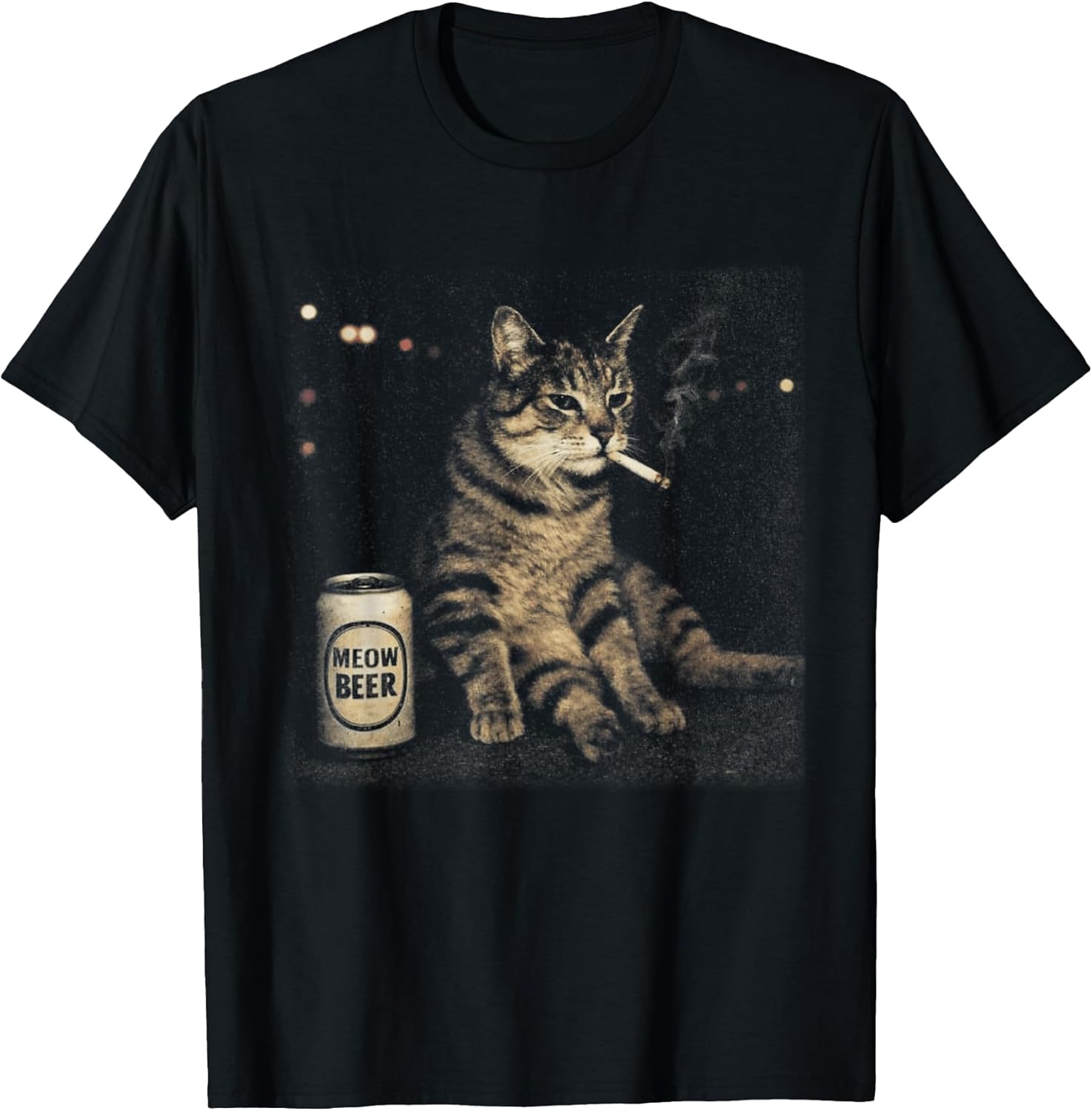Retro Smoking Cat Funny Cats Meme Tee