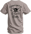 Men's Graphic Short Sleeve T-Shirt | Comfort is A Slow Death Skull Graphic Tee | Athletic Fit Shirt