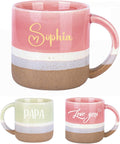 Personalized Ceramic Coffee Mug, Customized Tea Mugs with Name & Logo for Family, Men Women, Engraved 14 Oz Tea Cup for Travel, Microwave Dishwasher, Unique Design Bithday Gifts Christmas for Mom, Dad