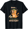 Shhh I'm Solving A Mystery Cat Detective Book Lover T-Shirt