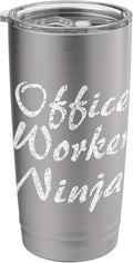 Office Worker Tshirt Job Occupation Funny Work Title Stainless Steel Insulated Tumbler