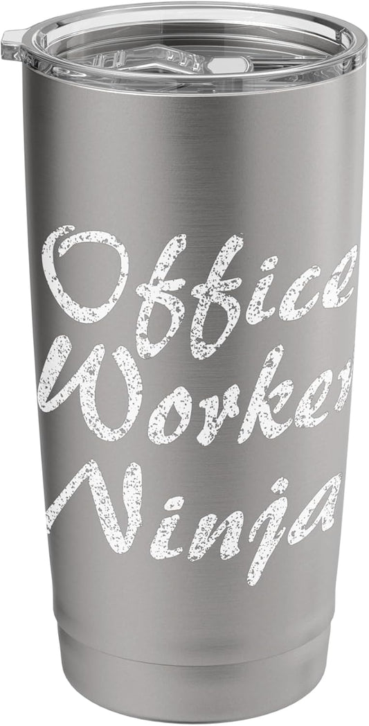 Office Worker Tshirt Job Occupation Funny Work Title Stainless Steel Insulated Tumbler