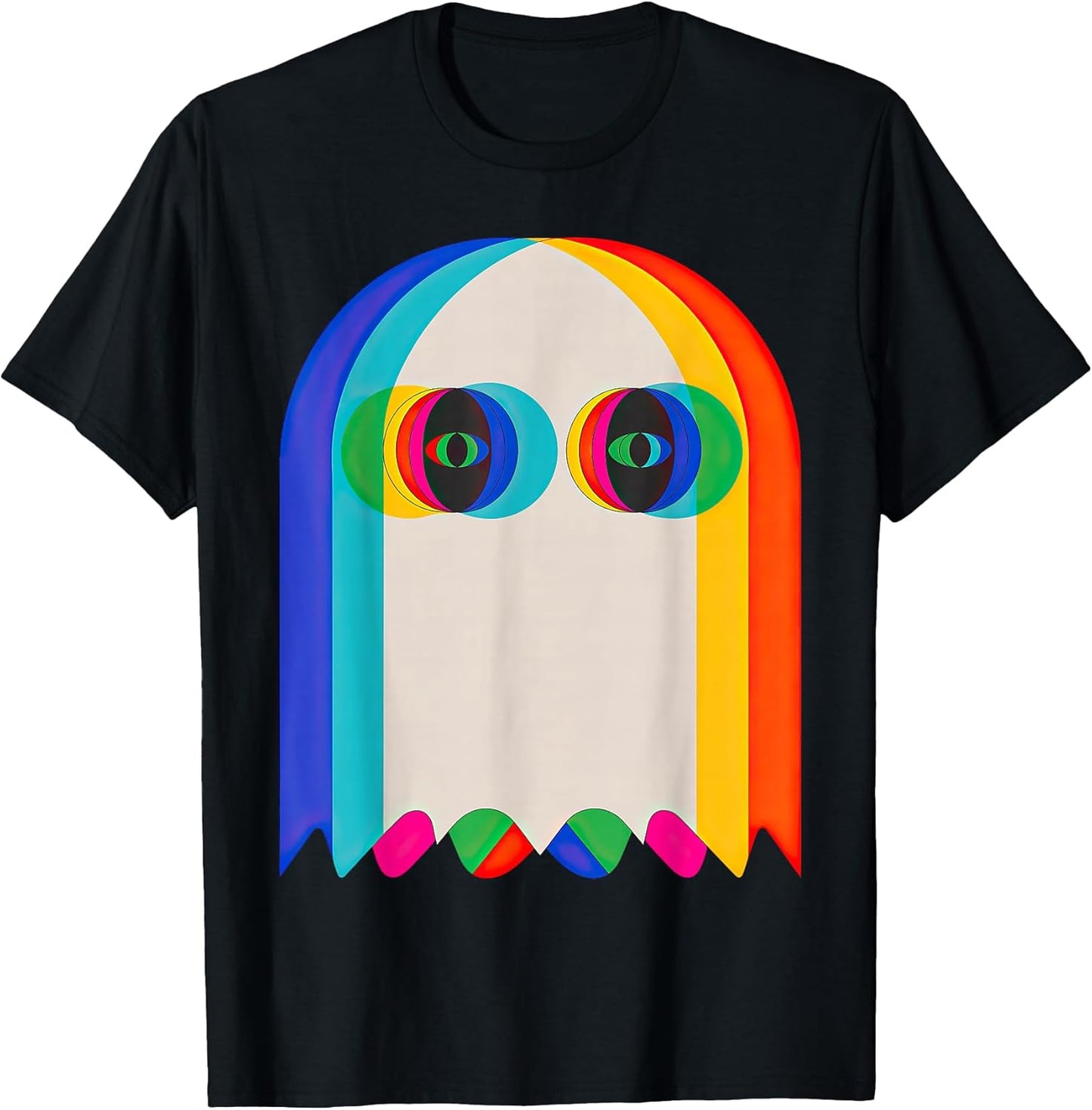 Ghost Trippy Vaporwave Halloween Techno t -shir t