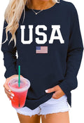 Womens Casual Long Sleeve Graphic Tee Shirts Crew Neck Sweatshirts Pullover Tops for Women