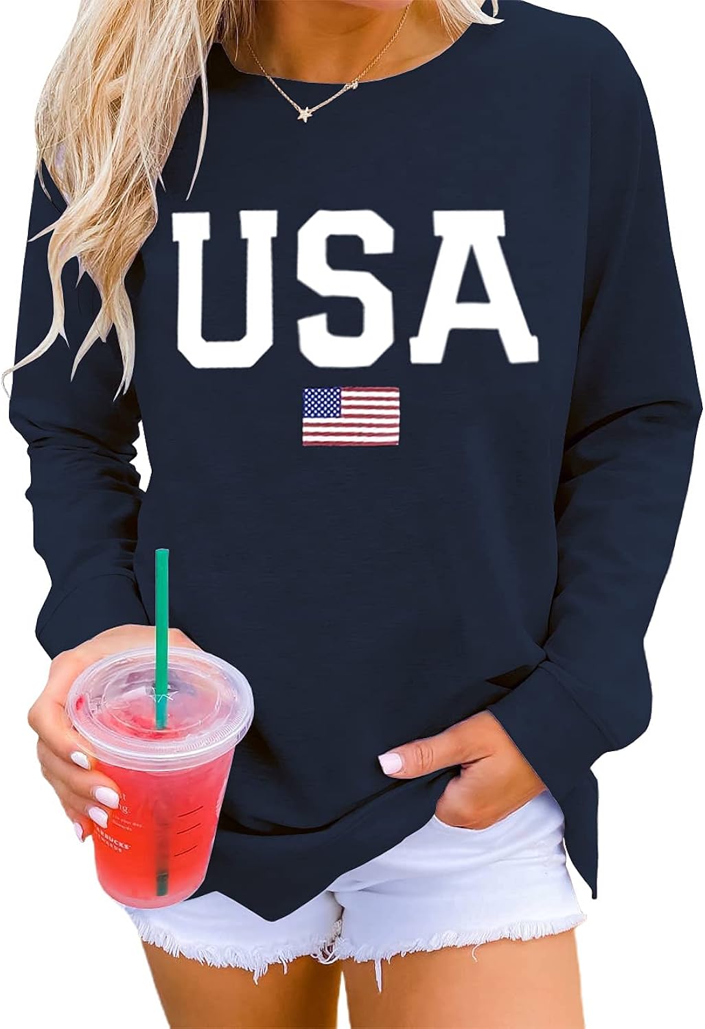 Womens Casual Long Sleeve Graphic Tee Shirts Crew Neck Sweatshirts Pullover Tops for Women