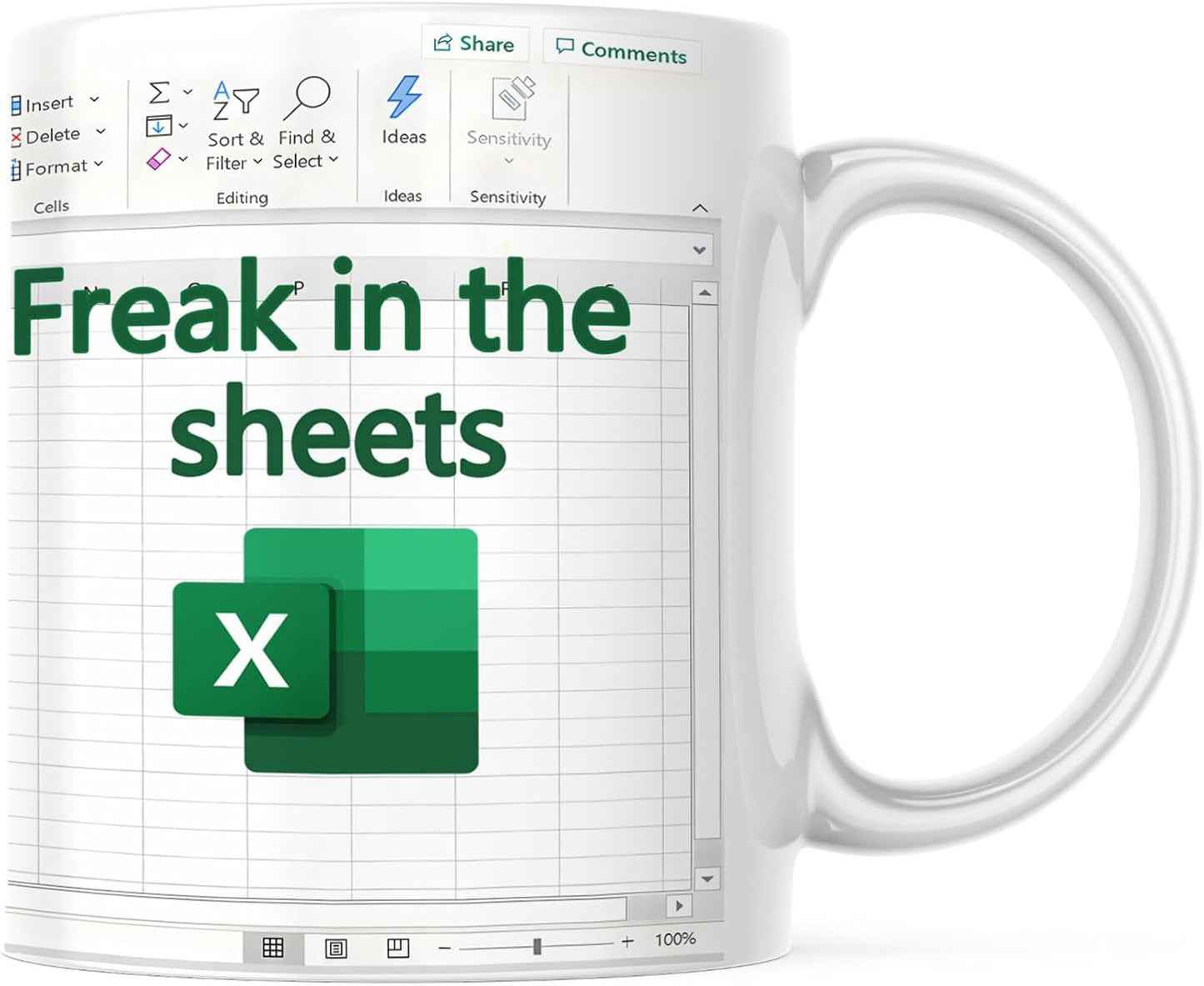 Funny Excel Coffee Mug, Freak In The Sheets Mug, Spreadsheet Excel Cup, Gifts for CPA CFO Coworkers Accounting Boss Friends, Novelty Gifts for Birthday Christmas New Year Men Women