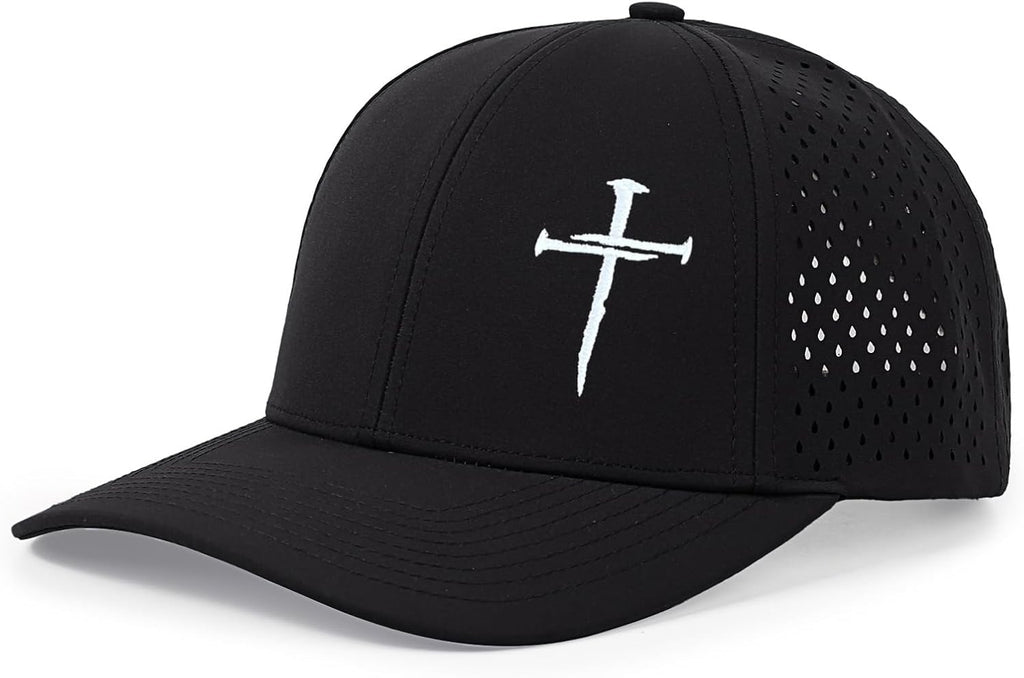 Embroidered Jesus Three Nails Cross-Christian Faith Hats for Men & Women
