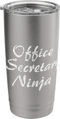 Office Secretary Tshirt Job Occupation Funny Work Title Stainless Steel Insulated Tumbler