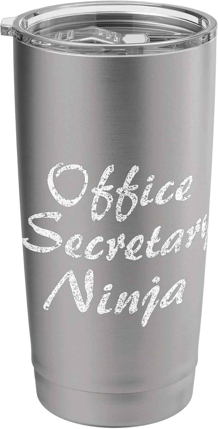 Office Secretary Tshirt Job Occupation Funny Work Title Stainless Steel Insulated Tumbler