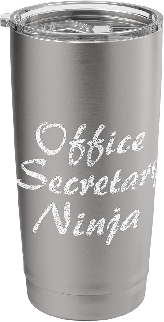 Office Secretary Tshirt Job Occupation Funny Work Title Stainless Steel Insulated Tumbler