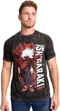 My Hero Academia Tomura Shigaraki Men's Black Mineral Wash Oversized Crew Neck Short Sleeve T-Shirt
